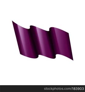 Waving the purple flag on a white background. Vector illustration. Waving the purple flag on a white background
