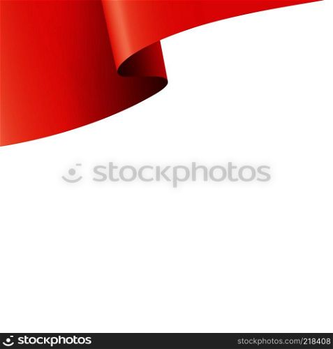 Waving the red flag on a white background. Vector illustration. Waving the red flag on a white background