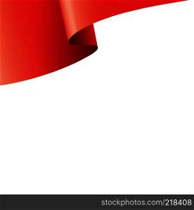 Waving the red flag on a white background. Vector illustration. Waving the red flag on a white background