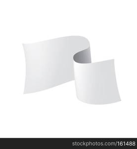 Waving the white flag on a white background. Vector illustration. Waving the white flag on a white background