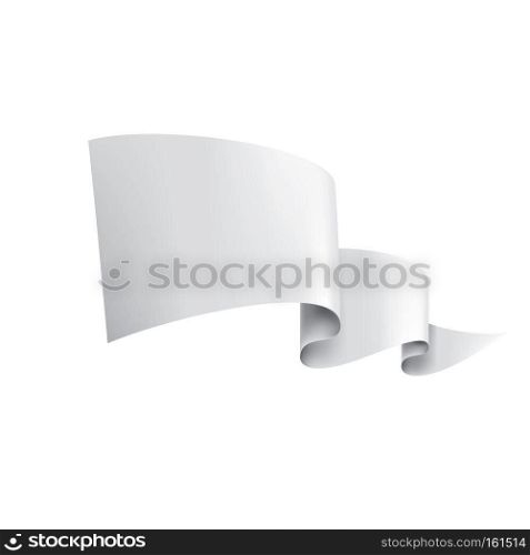 Waving the white flag on a white background. Vector illustration. Waving the white flag on a white background