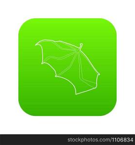 Waving wing icon green vector isolated on white background. Waving wing icon green vector