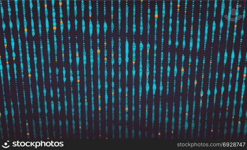 Wavy Abstract Graphic Design. Modern Sense Of Science And Technology Background. Vector Illustration. Abstract Dots Connection Background. Flowing Particles Waves.. Composed Of Particles. Abstract Graphic Design. Modern Sense Of Science And Technology Background. Vector