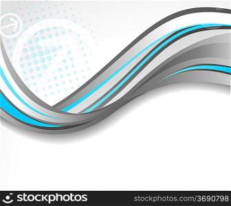 Wavy background in blue and grey color