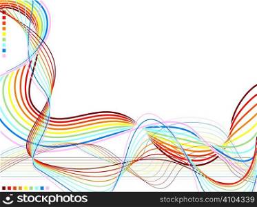 Wavy background in colors of the rainbow with planty of copy space