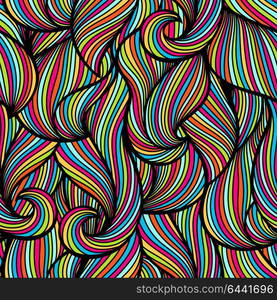 Wavy curled seamless pattern. Abstract outline colorful texture. Wavy curled seamless pattern. Abstract outline colorful texture.