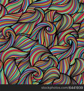 Wavy curled seamless pattern. Abstract outline colorful texture. Wavy curled seamless pattern. Abstract outline colorful texture.