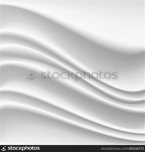 Wavy Silk Abstract Background Vector. Realistic Fabric Silk Texture With Pleats.. Wavy Silk Abstract Background Vector. Realistic Fabric Silk Texture
