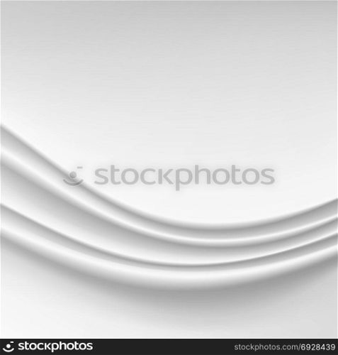 Wavy Silk Abstract Background Vector. Realistic Fabric Silk Texture With Pleats.. Wavy Silk Abstract Background Vector. Realistic Fabric Silk Texture