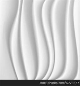 Wavy Silk Abstract Background Vector. White Or Silver Realistic Drape Texture Illustration. Wavy Silk Abstract Background Vector. Realistic Fabric Silk Texture