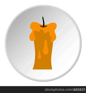 Waxen candle icon in flat circle isolated on white vector illustration for web. Waxen candle icon circle