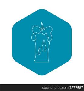 Waxen candle icon. Outline illustration of waxen candle vector icon for web. Waxen candle icon, outline style