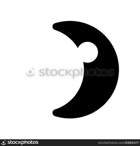 waxing crescent moon, icon on isolated background