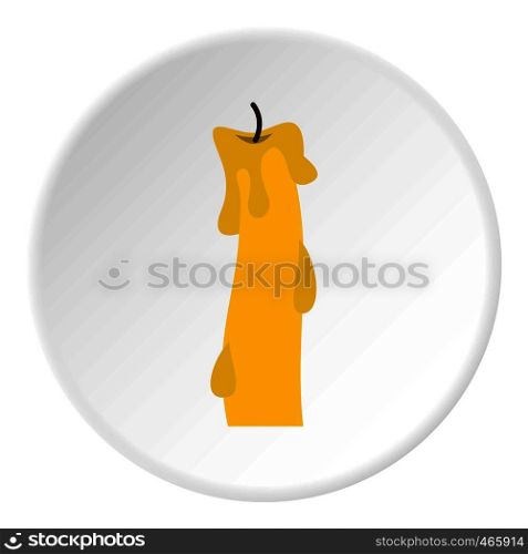 Waxy candle icon in flat circle isolated on white vector illustration for web. Waxy candle icon circle