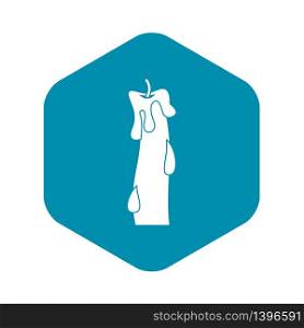 Waxy candle icon. Simple illustration of waxy candle vector icon for web. Waxy candle icon, simple style