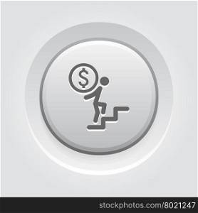 Way to Success Icon. Business Concept. Way to Success Icon. Business Concept. Grey Button Design