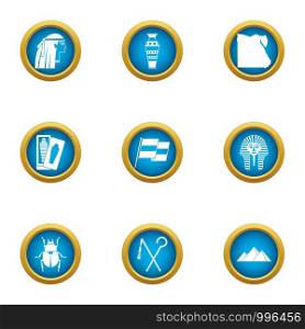 Way to the east icons set. Flat set of 9 way to the east vector icons for web isolated on white background. Way to the east icons set, flat style