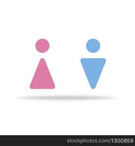 WC restroom for men and women in public place. Washroom icons set. Vector EPS 10