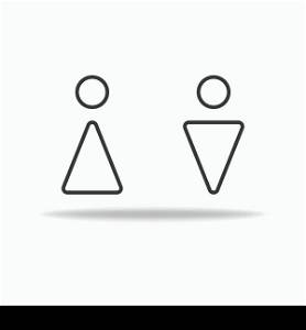 WC restroom for men and women in public place. Washroom icons set. Vector EPS 10