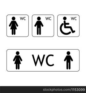 WC sign for restroom. WC toilet sign vector. WC sign for restroom. WC toilet sign
