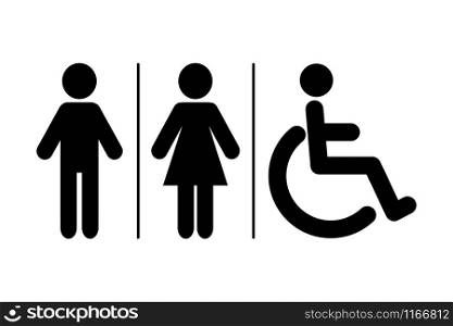 WC sign icon. Toilet symbol. Washroom vector icon