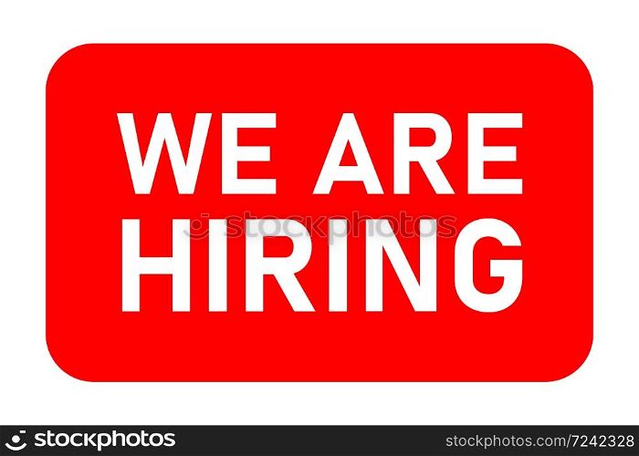 We are hiring banner. Vector isolated card.