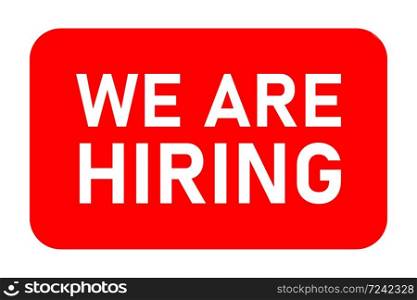 We are hiring banner. Vector isolated card.