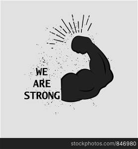 we are strong logo. strong icon. strong arm icon