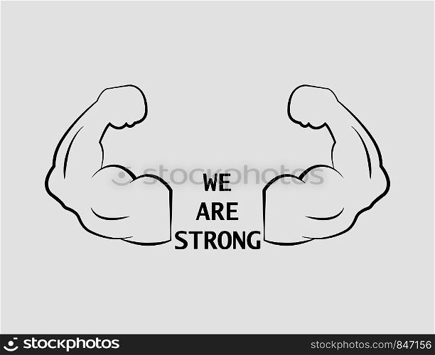 we are strong. strong icon. strong arm icon