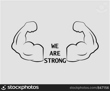 we are strong. strong icon. strong arm icon