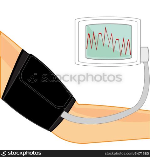 We Measure arterial pressure. Hand of the person and instrument for measurement of the arterial pressure