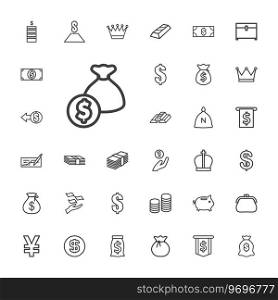 Wealth icons Royalty Free Vector Image