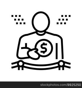 wealth people value line icon vector. wealth people value sign. isolated contour symbol black illustration. wealth people value line icon vector illustration