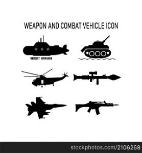 weapon and combat vehicle icon vector illustration logo design.