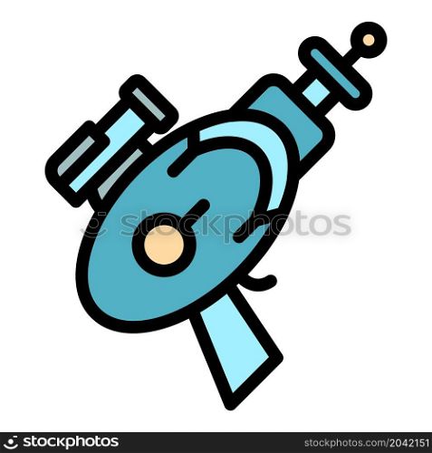Weapon blaster icon. Outline weapon blaster vector icon color flat isolated. Weapon blaster icon color outline vector
