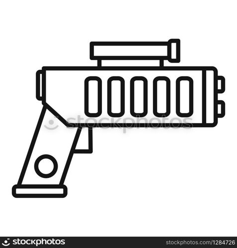 Weapon blaster icon. Outline weapon blaster vector icon for web design isolated on white background. Weapon blaster icon, outline style