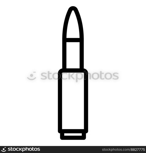 Weapon cartridge icon line isolated on white background. Black flat thin icon on modern outline style. Linear symbol and editable stroke. Simple and pixel perfect stroke vector illustration