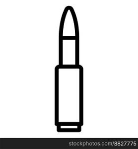Weapon cartridge icon line isolated on white background. Black flat thin icon on modern outline style. Linear symbol and editable stroke. Simple and pixel perfect stroke vector illustration