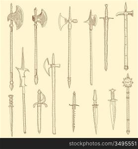 Weapon collection, medieval weapons