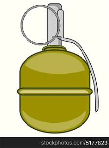 Weapon hand grenade. Weapon grenade manual on white background is insulated