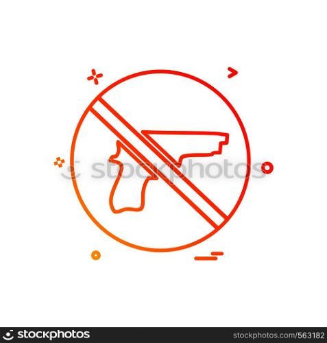 Weapon not allowed icon design vector
