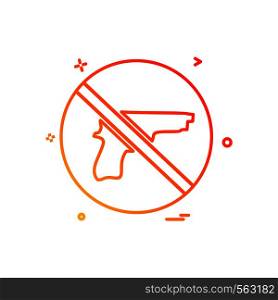 Weapon not allowed icon design vector