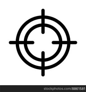 Weapon sight line icon isolated on white background. Black flat thin icon on modern outline style. Linear symbol and editable stroke. Simple and pixel perfect stroke vector illustration.