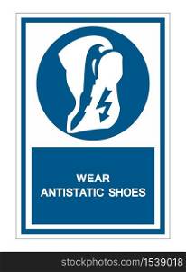 Wear anti static shoes Symbol Sign Isolate On White Background,Vector Illustration EPS.10