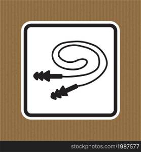 Wear Earplugs Symbol Sign Isolate on White Background,Vector Illustration