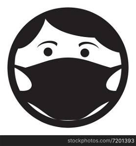 Wear face mask icon vector illustration. Coronavirus COVID-19 outbreak protection