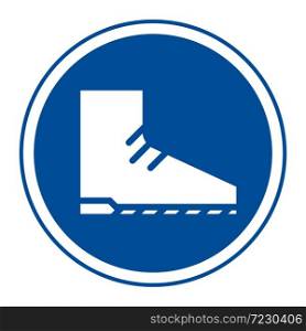 Wear Foot Protection Sign Isolate On White Background