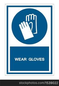 Wear Gloves Symbol Sign Isolate on White Background,Vector Illustration