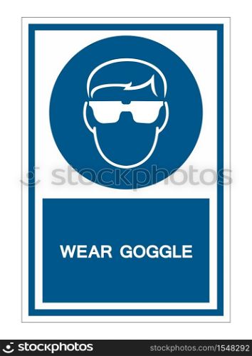Wear Goggle Symbol Sign Isolate on White Background,Vector Illustration