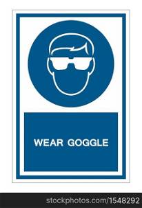 Wear Goggle Symbol Sign Isolate on White Background,Vector Illustration